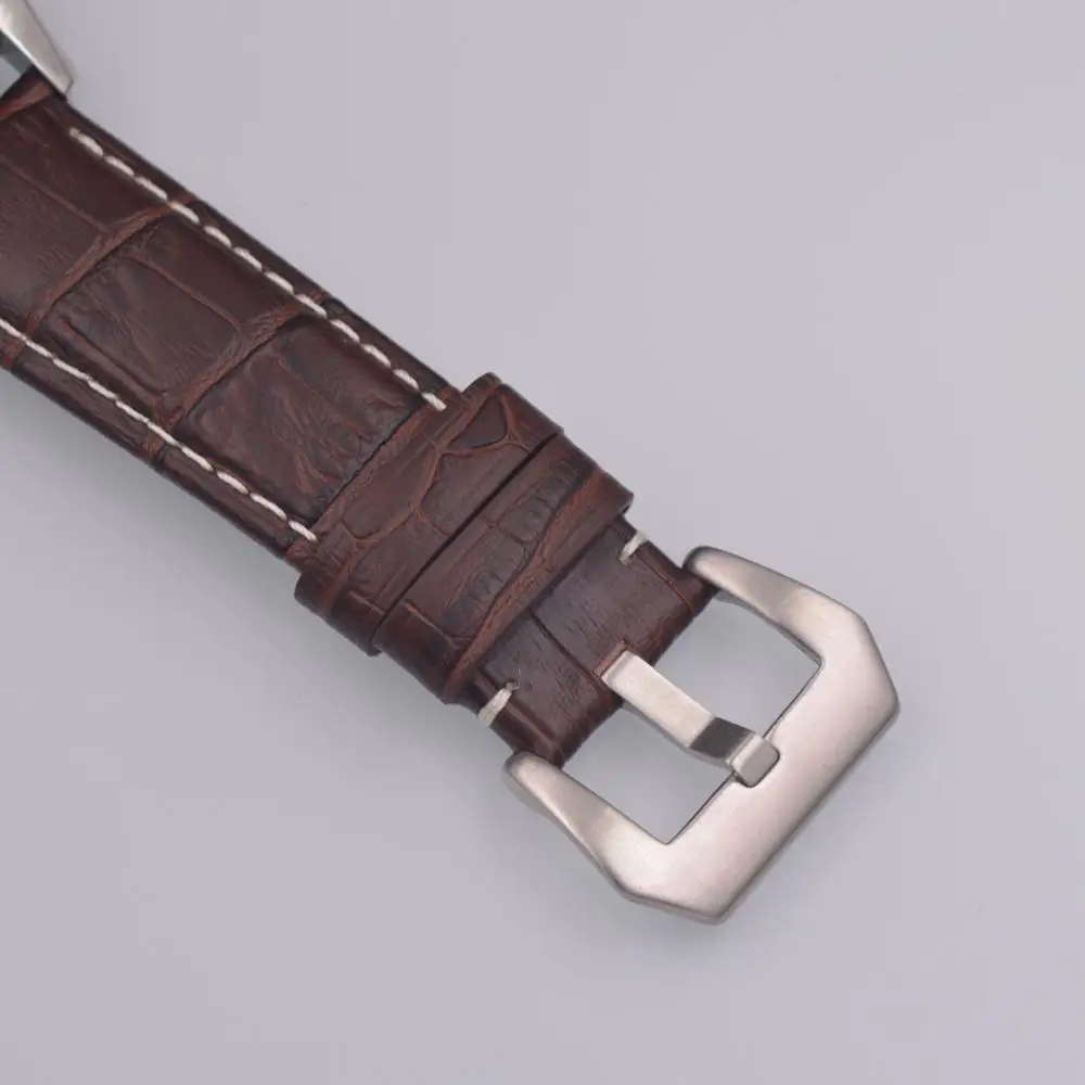 46 мм кожаный ремешок crrju мужские часы cadisen relojes кварцевые наручные часы мужские часы 316 S водонепроницаемые Авто Дата