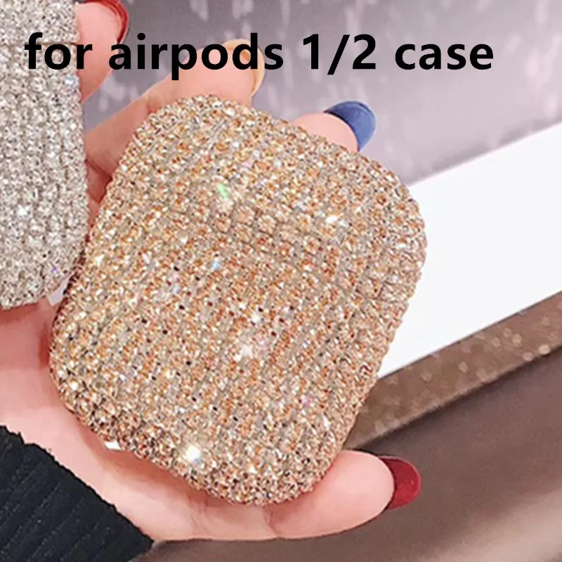 for Airpods 1and2 Популярный Роскошный Жесткий чехол с 3D блестящими бриллиантами для Apple Airpods Pro 1 2 3 беспроводные Bluetooth наушники аксессуары милый чехол - Цвет: for Airpods 1and2