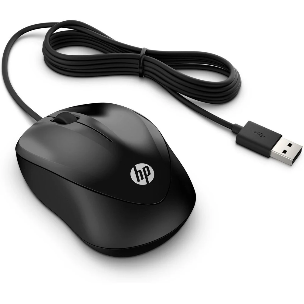 Мышь HP 1000 черный оптическая USB(3but