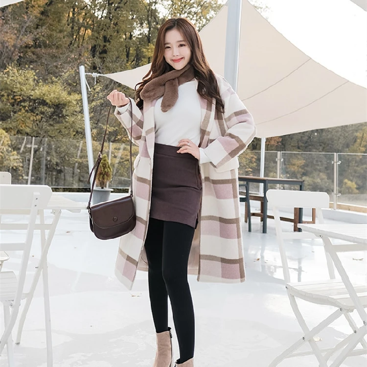Осенняя и зимняя Толстая теплая женская одежда Свободная верхняя одежда для отдыха Женское пальто Wnter плюс размер кардиган шерстяное пальто