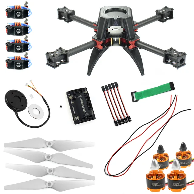 DIY H383 383mm Carbon Fiber Frame 920KV Motor 30A ESC APM2.8 FPV PIX 1200TVL2.1mm PAL 5.8G Transmitter For RC Drone Quadcopter