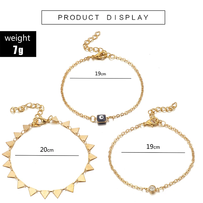 Tocona Boho блестящие хрустальные треугольные блестки подвесные ножные браслеты Набор для женщин многослойная цепочка украшение ножной браслет Tobillera B27209
