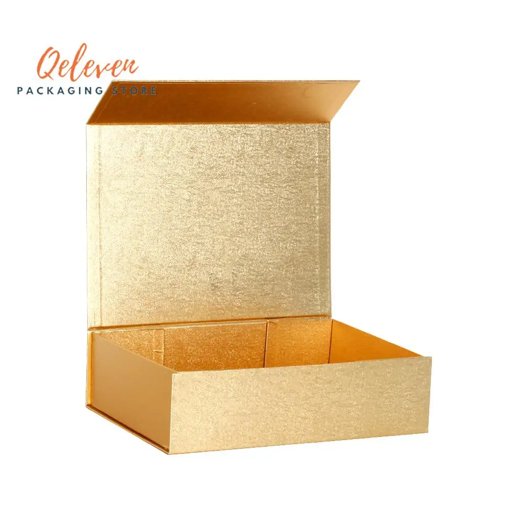 Golden Розничная, 100 шт, индивидуальная печать на картоне, складная жесткая коробка, магнитная застежка, 4 цвета, упаковка для волос, парики, Косметическая Подарочная коробка - Цвет: Golden