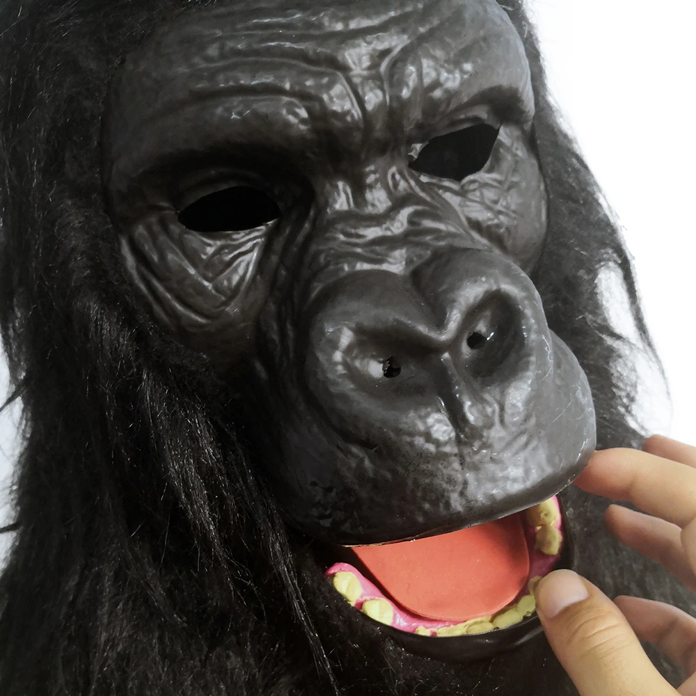 Маска на Хэллоуин шимпанзе маска на голову животное Горилла Хэллоуин нарядное платье Вечерние Косплей Костюмные принадлежности украшение на Хэллоуин