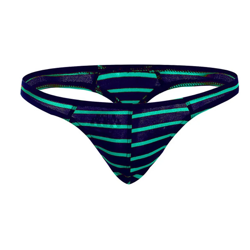 

Men's Underwears Low Waist Sexy Thongs Printed Stripe Breathable Comfortable Cotton High Stretchy Underwear