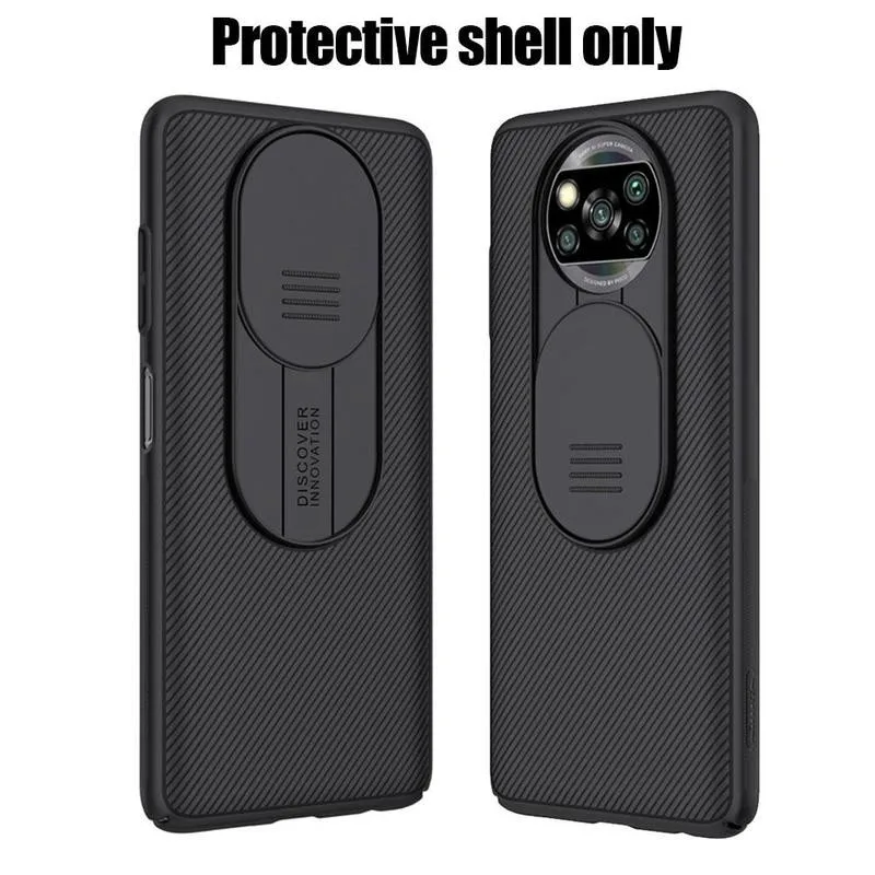 For Xiaomi Poco X3 Case Camera Protection Phone Case Nfc Mi 10t Pro Lite 5g Case Slide Camshield Back Cover Global Version Cases