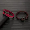 MKENDN-pulsera de supervivencia en forma de U para hombre y mujer, pulsera de cuerda de emergencia de rescate para acampar al aire libre, reloj deportivo con hebilla de acero inoxidable negro ► Foto 2/6