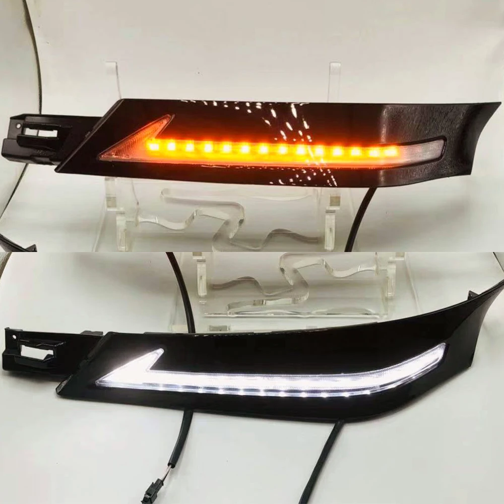 CSCSNL 2 шт. светодиодный дневной свет для Toyota Vellfire 30 с бегущими сигналами светодиодный автомобиль DRL дневные ходовые огни противотуманные фары