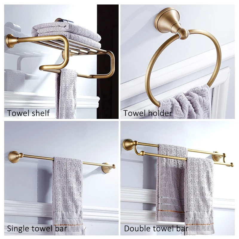 Bathroom Towel Shelf Toilet Paper Holder Soap Holder Towel Rack Tumble Bath Hardware set Antique Bronze Finished ELF3001