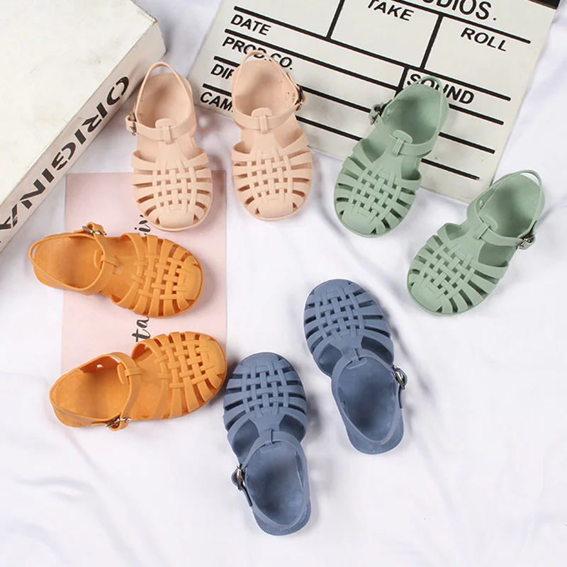 Baby Gladiator Sandals Breathable Hollow Outdoor Shoes PVC Summer Kids 2021 Fashion Beach Children For Boys Girls | Детская одежда и