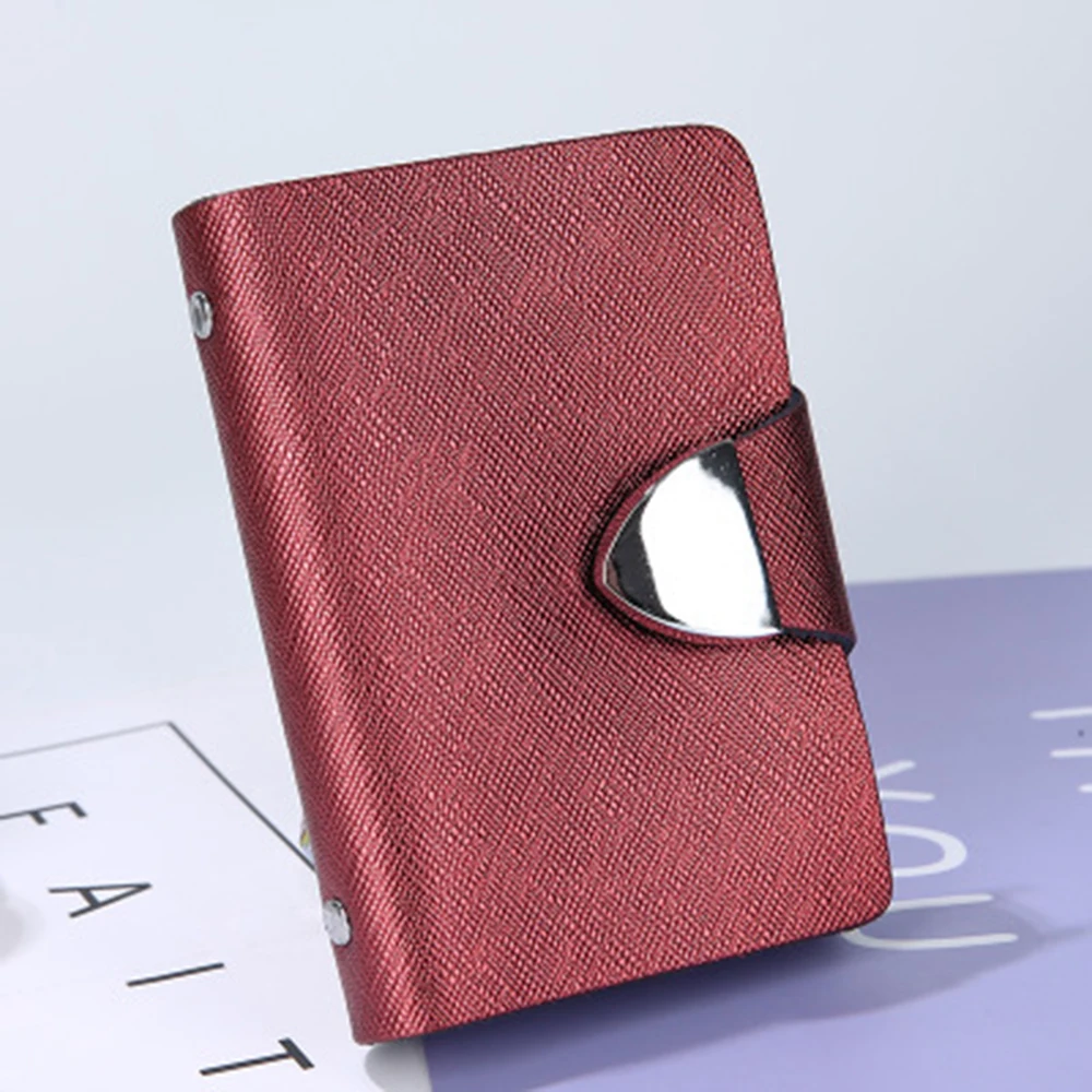 ID Credit Card Wallet Unisex Vintage Cash Holder Organizer Case Box Card Pack Cheap Business Credit Card Holder Package - Цвет: wine red