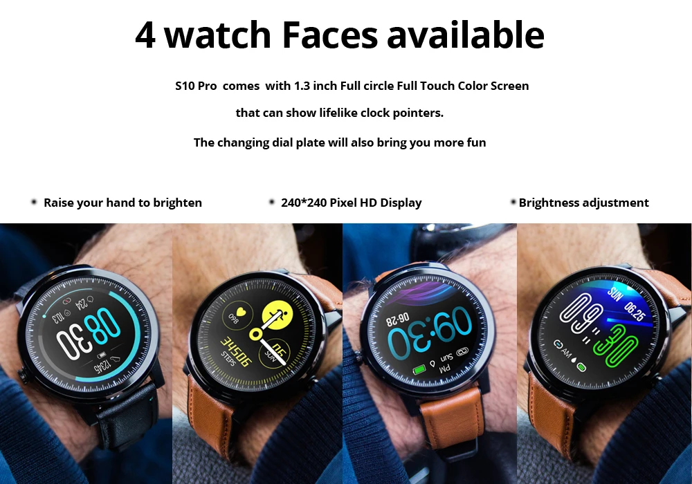 SENBONO S10 Pro, умные часы для мужчин, спортивные, круглый экран, часы, пульсометр, кровяное давление, трекер, женские Смарт-часы для IOS, Android