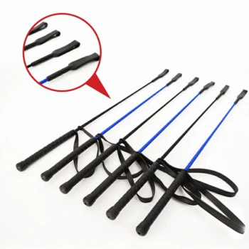 

4-color Horseback Riding Whip Training Horse Non-slip Handle Durable Equestrian Competition Role-playing Leather Whip