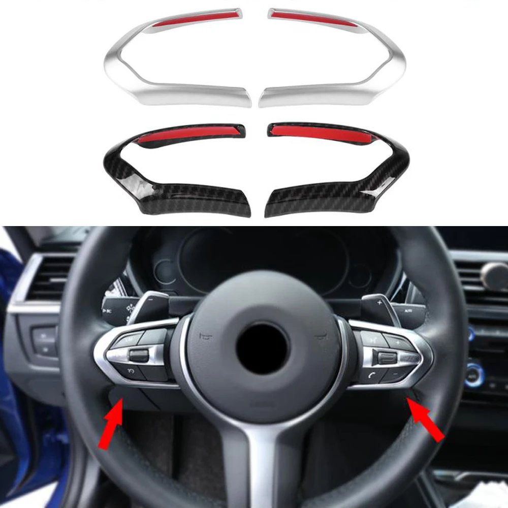 Car Steering Wheel Decoration Cover Trim Frame For BMW F20 F22 F30 F32 F10 F06 F15 F16 M Sport Accessories Interior 2PCS | Автомобили и