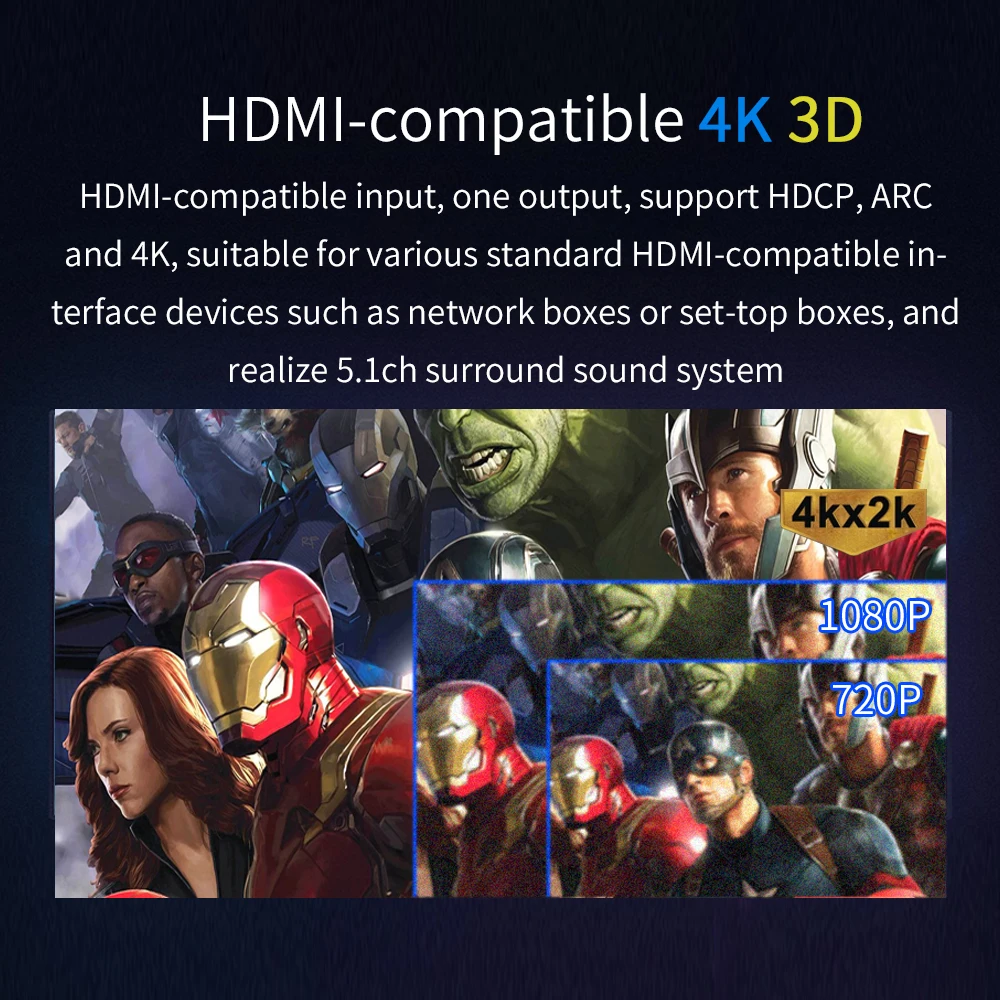 Conversor de Áudio Hdmi-compatível com Arc Decodificador Bluethooth Receptor Dac Spdif Coaxial Dtshd Ac3 Flac Ape 4k 192khz Hd820b 5.1ch 5.0 - Image 5
