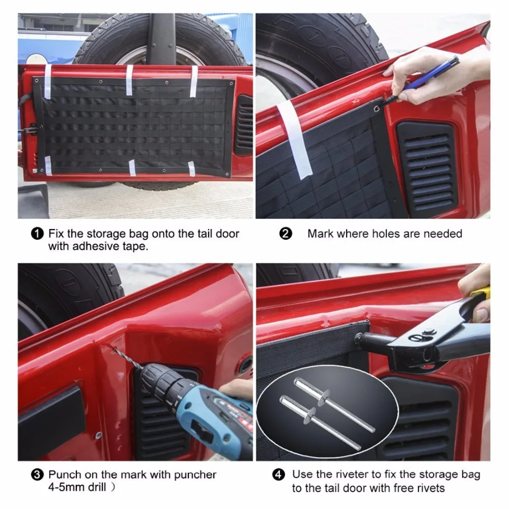 Чехол для задней двери Jeep Wrangler JK CJ TJ JL 2007 2019 сумка хранения органайзер сумки и