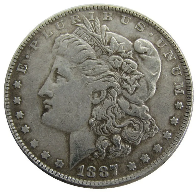 Liberty Cupronickel Argento Placcato In God We Trust Copy Coin America Stati Uniti 1887 Cc Morgan One Dollar Us Coin