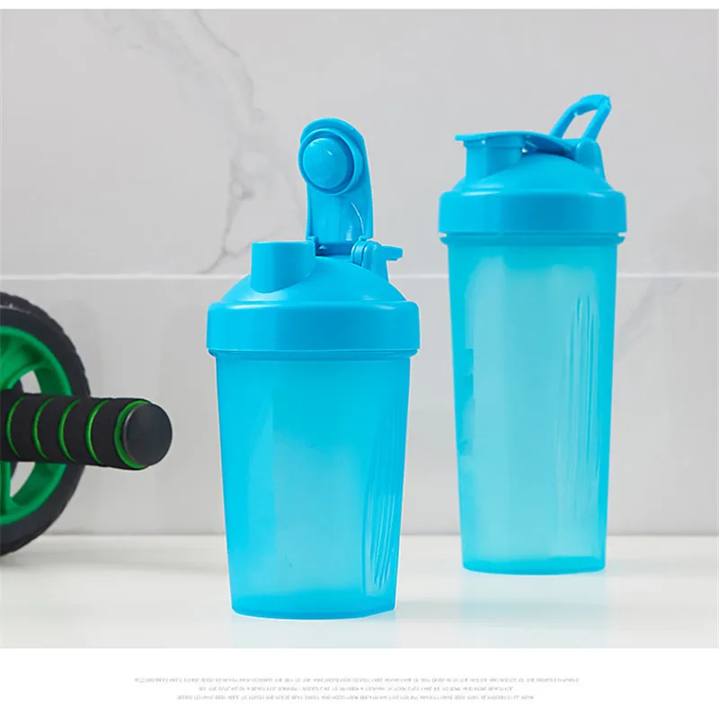 600/400ML Colorful Sport Shaker Bottle Whey Protein Powder Mixing Bottle Fitness Gym Shaker Outdoor Drink Cup With handle
