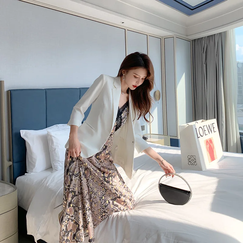 Женский деловой пиджак однотонный Повседневный с длинным рукавом осень 2020 |