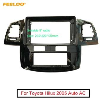 

FEELDO Car Stereo 9 Inch Big Screen Fascia Frame Adapter For Toyota Hilux 2Din Dash Audio Fitting Panel Frame Kit