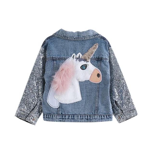 Unicorn jean Jacket for Girls Children 