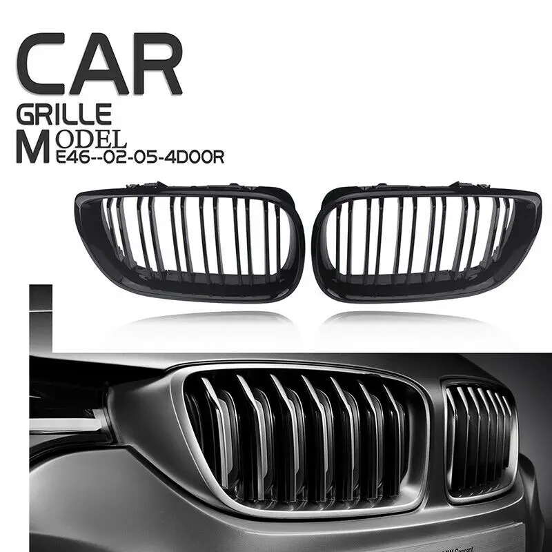 Для BMW E46 4 двери 4D 3 серии 2002 2003 2004 2005 Стайлинг автомобиля глянцевый черный