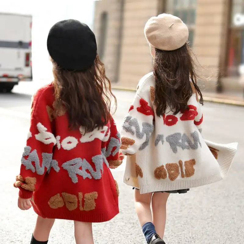 Новинка; модный свитер для девочек-подростков; пальто; Детские плотные теплые куртки; Верхняя одежда; Высококачественная детская одежда; осенне-зимнее пальто для девочек