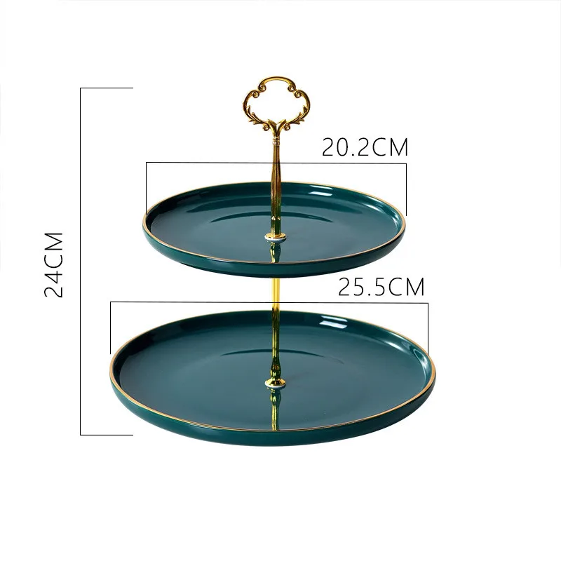 Трехуровневая керамическая тарелка для десертов подставка кекса хранения