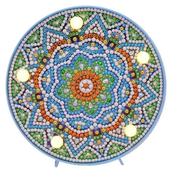 

Hot Sale Diy Mandala Led Diamond Painting Light Box Cross Stitch Embroidery Lamp Full Special Drill Led Lamp Rhinestones Home De