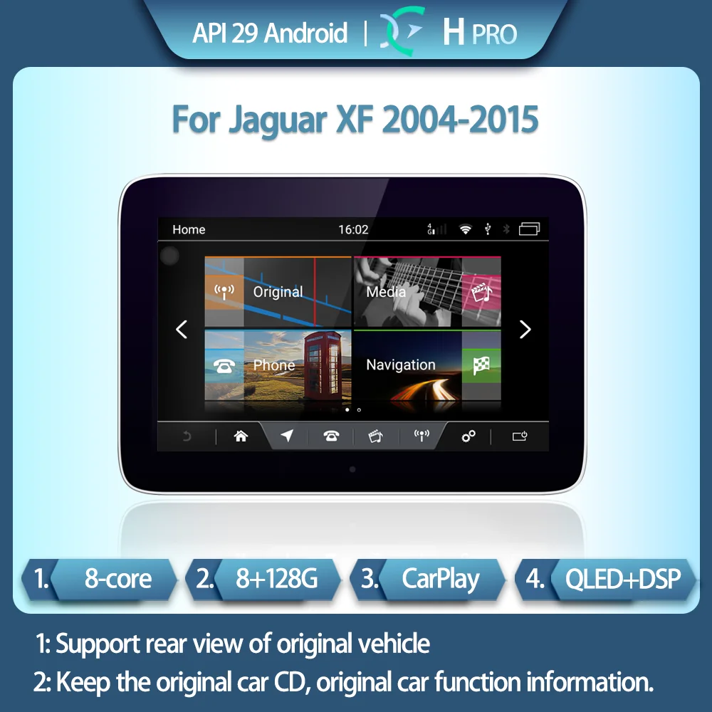 

For Jaguar XF XFL 2004-2015 car smart multimedia video player Radio GPS 4G navigation CarPlay 8+128G support original car system