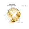 Gold Color Titanium Wave Ring for Women Highly Polished Stainless Steel Shiny 10mm Wide Ring 6