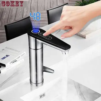 

Instant Water Heater No Water Tank Electric Faucet Touch Bathroom Kitchen Adjustable Temperature Fast Heating 220V 1669728