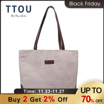 

Women Canvas Shopping Bag Female Shoulder Bag Environmental Storage Handbag Reusable Foldable Eco Grocery Totes Armpit Bag Totes