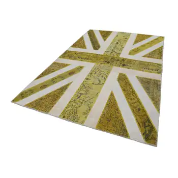 

200x304 Cm British Handmade Flag Patchwork Rug-7x10 Ft