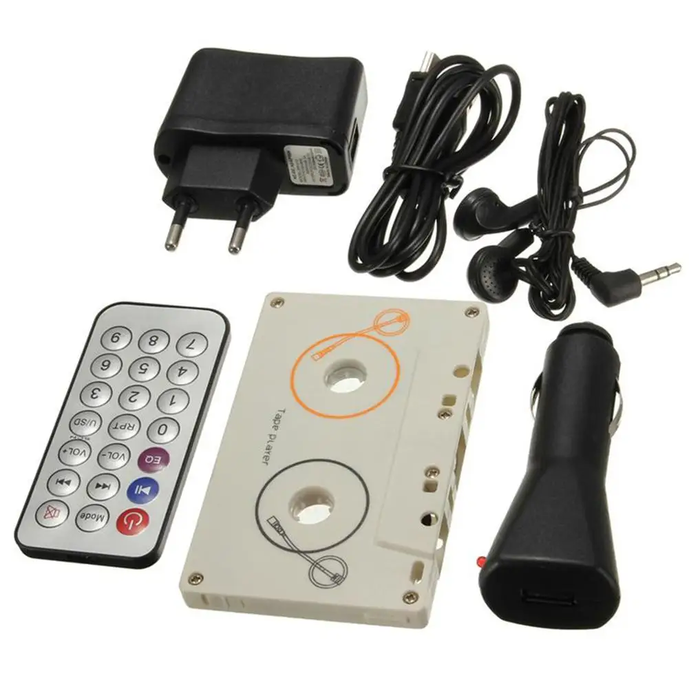 Портативный mp3-плеер, винтажный Кассетный адаптер, комплект, дистанционное управление, стерео аудио кассетный плеер, USB SD/MMC, кардридер, ЕС