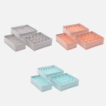 

3Pcs Non-Woven Fabric Underwear Organizer Bras Socks Drawer Organizer Foldable Underwear Box Wardrobe Clothes Storage Box