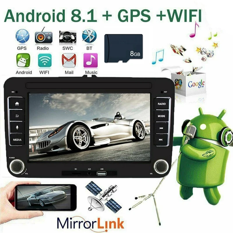 7 дюймов Автомобильный стерео радио Android 8,1 gps 2DIN Navi для VW GOLF 5V 6 Jetta PASSAT вариант PM