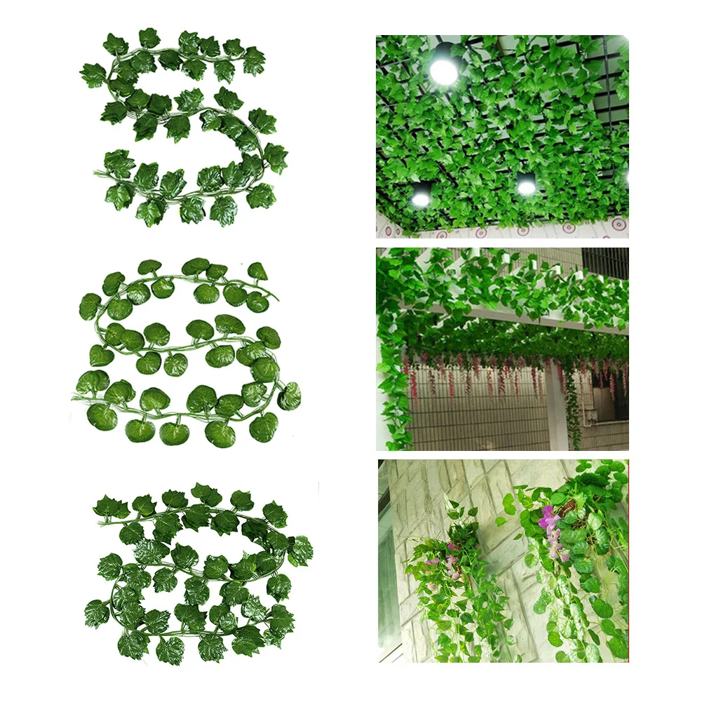 

12pcs 3 Style Room Grape Vines Party Hanging Green artificial Decoration Ivy 7.5ft 36/72 leaves Artificial Home Decor Garden
