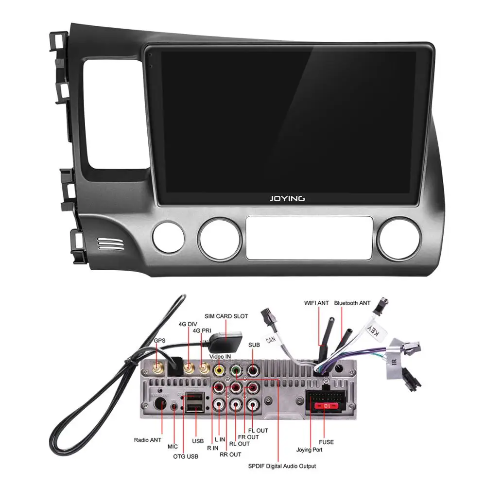 Android автомобильное головное устройство стерео для Honda Civic 2006 2007 2008 2009 2010 2011 Автомобильный gps Видео мультимедийный плеер 10,1 ''с CarPlay