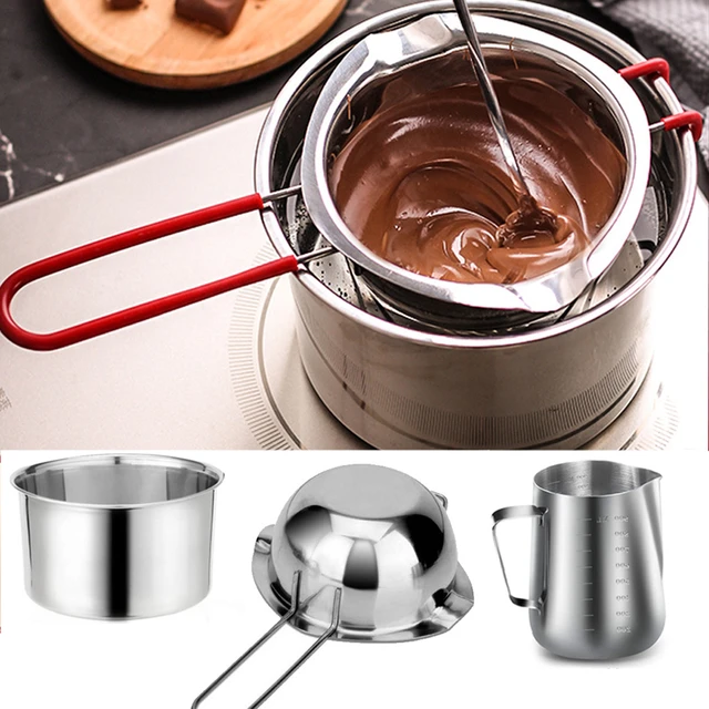 1 Set Stainless Steel Double Boiler Pot with Handle Wax Candy Chocolate  Melting Pot for Kitchen Fondue To - AliExpress