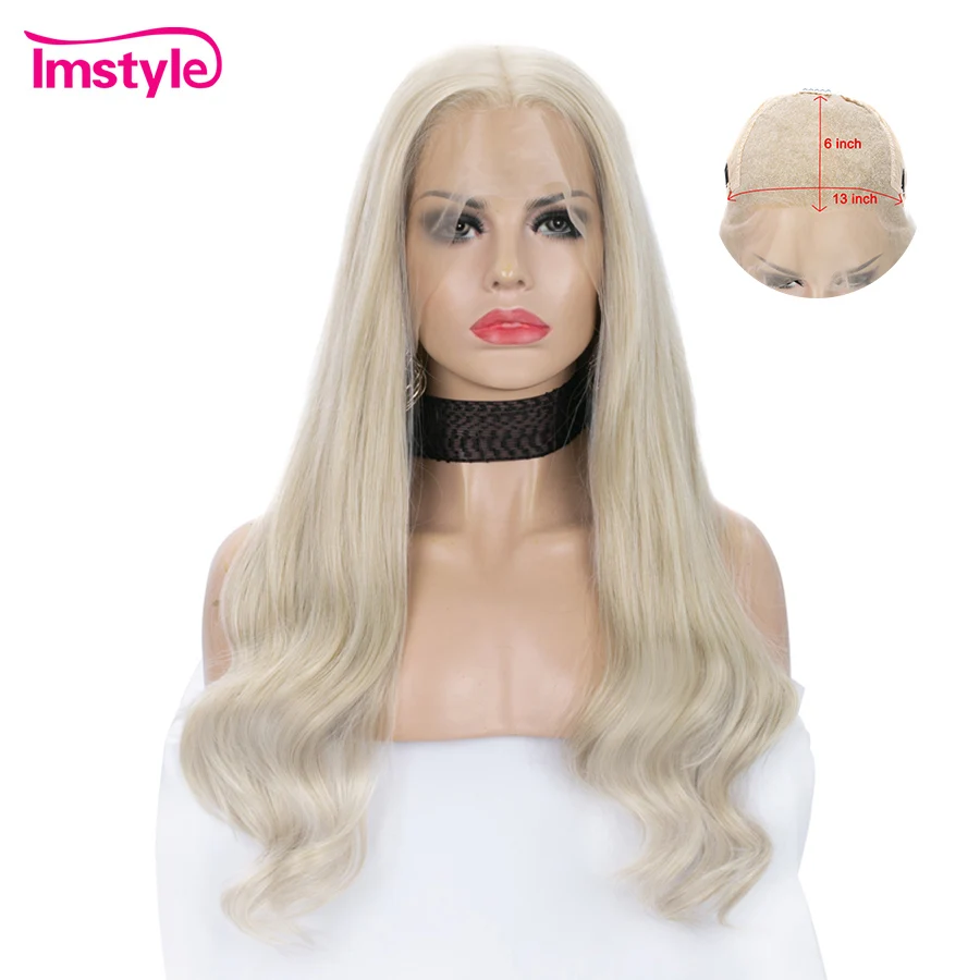Imstyle пепельный блонд парик 13х6 кружевной фронтальный длинный синтетический