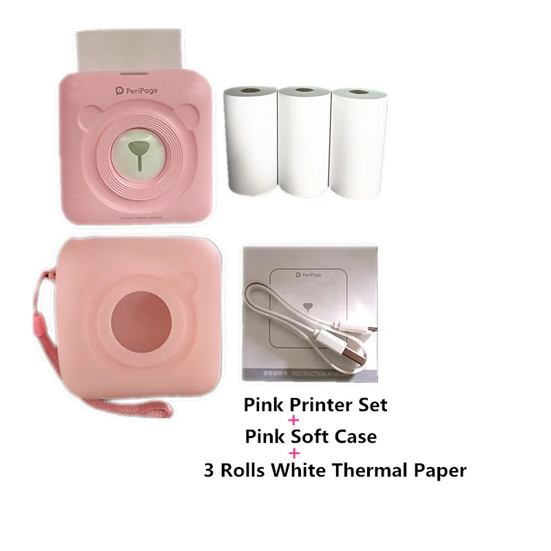 portable a6 peripage easy use convenient photo printer plus soft case and papeles blancos