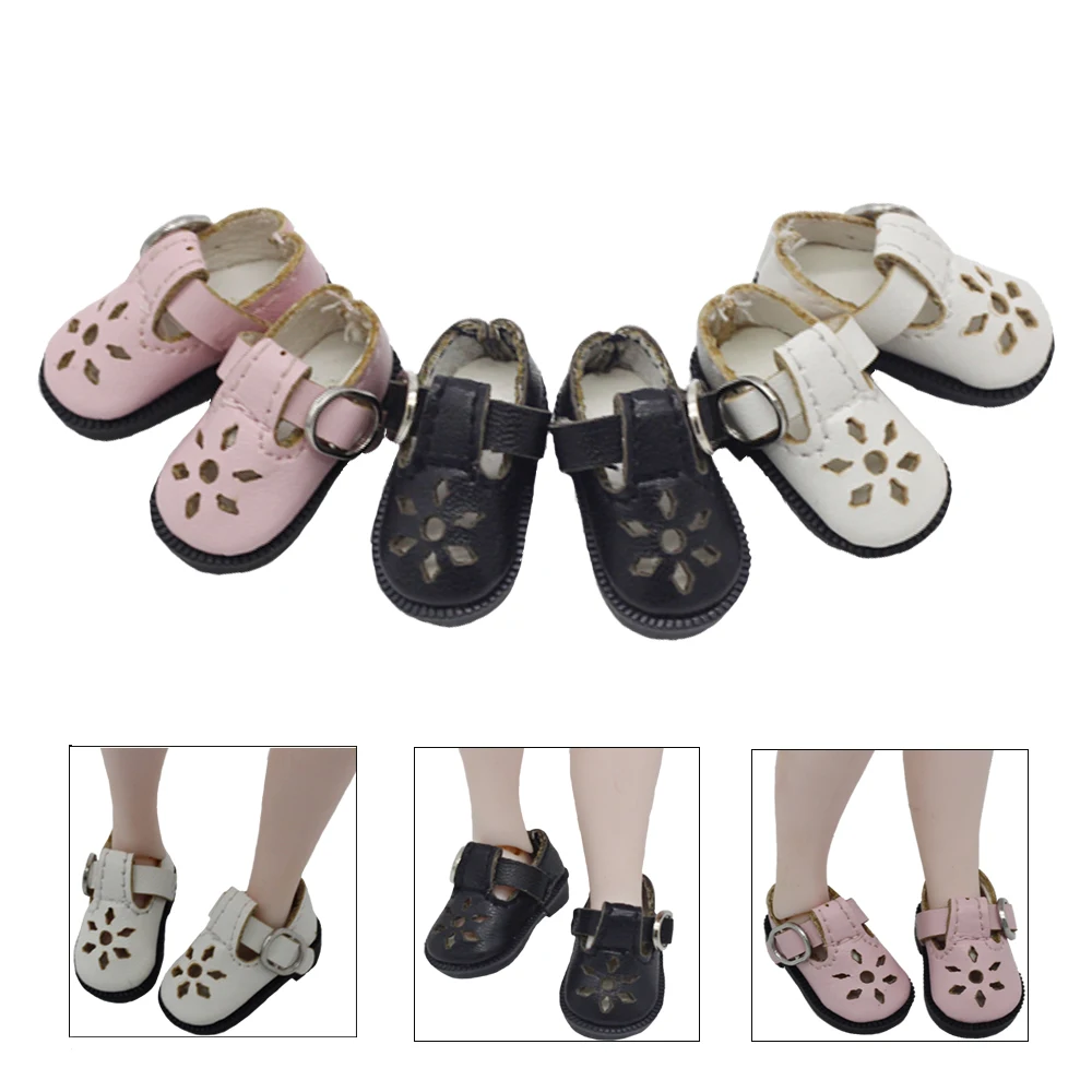 3.2*1.6cm 1/8 Mini Leather Dolls Shoes For 1/6 Blyth Azone BJD Casual Shoes Accessories doll shoes doll accessories