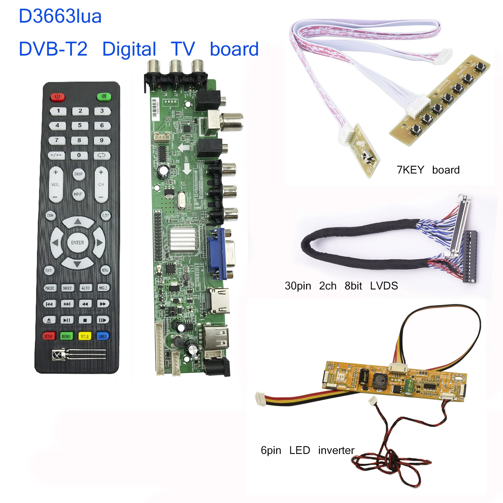 D3663lua ЖК-дисплей плата контроллера VGA USB AV Универсальный ТВ драйвер платы полный