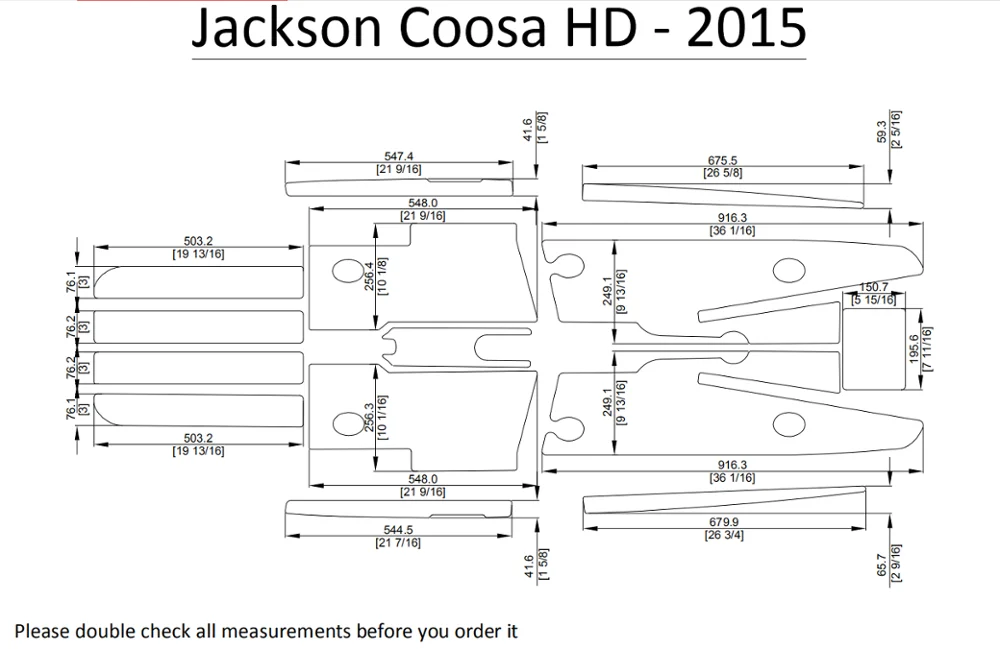 Jackson Coosa HD Каяк Лодка EVA настил коврики 1/4"