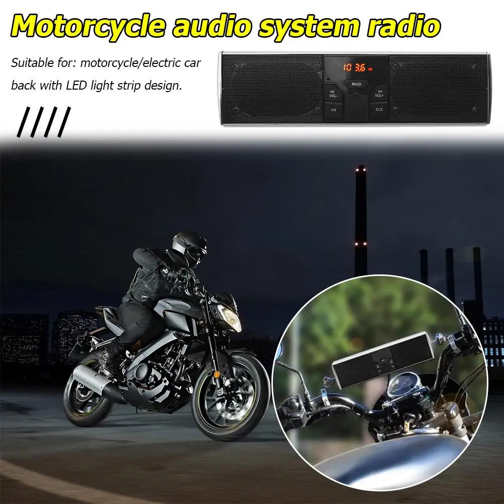 Водонепроницаемый мотоцикл Bluetooth аудио звуковая система LED дисплей приложение