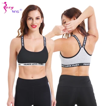 

SEXYWG Women Yoga Shirt Letter Cross Sport Bh Top Female Gym Fitness Running Sports A B C D Bras Workout Underwear Yoga Vest Bra