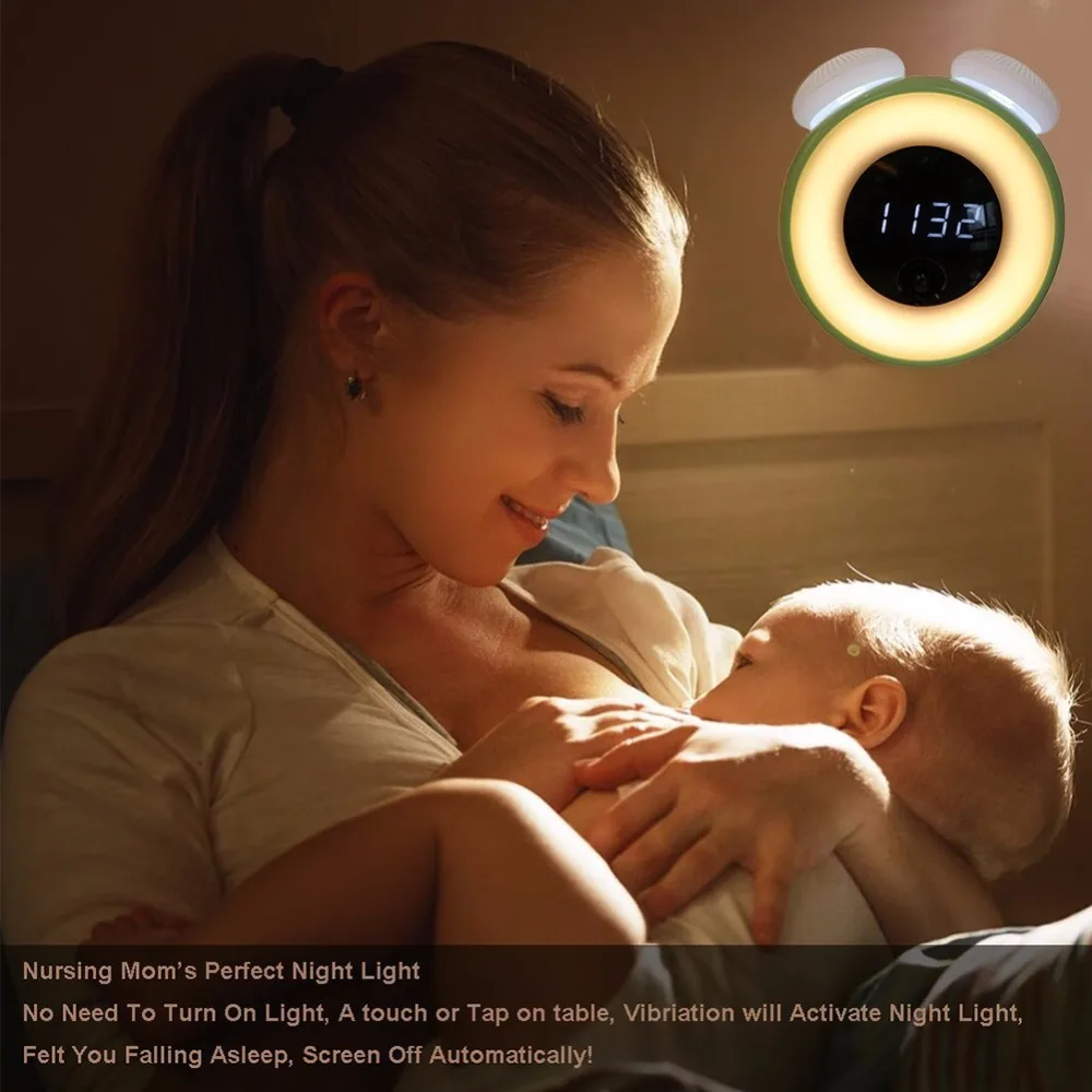 USB Charging Alarm Mushroom Light Smart Timing Sleep Bedroom Bedside Table Lamp Creative Energy Saving LED Time Lamp