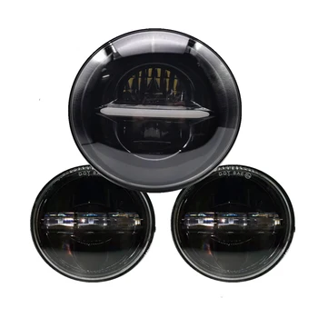 

Motorcycle 7 inch LED Projector Headlights with DRL Amber turn signal 4.5'' fog lamp for Softail Deluxe Electra Glide FLHTCUSE