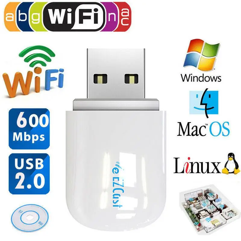 MeterMall USB wifi адаптер 5G/2,4G Bluetooth 4,2 двухдиапазонный AC 600 Мбит/с LAN антенна сетевой адаптер